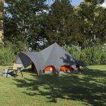 Sport si Outdoor - Camping - Corturi camping - Cort Teepee cu acoperis Gri si Portocalie 600 x 600 x 347 cm - Infinity.ro