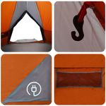 Sport si Outdoor - Camping - Corturi camping - Cort Teepee cu acoperis Gri si Portocalie 490 x 410 x 210 cm - Infinity.ro