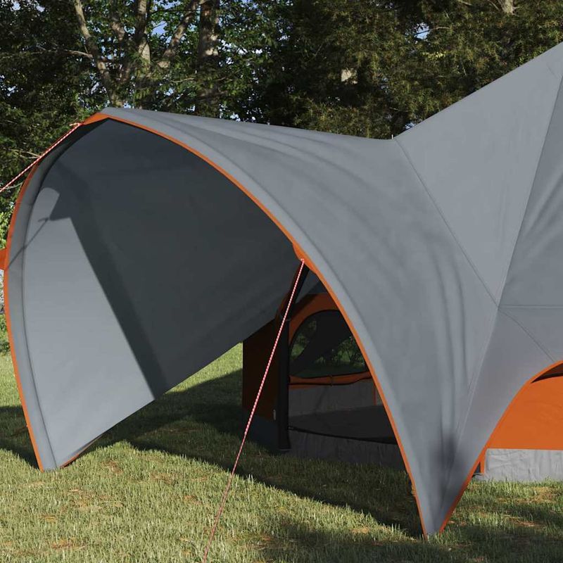 Sport si Outdoor - Camping - Corturi camping - Cort Teepee cu acoperis Gri si Portocalie 600 x 600 x 347 cm - Infinity.ro
