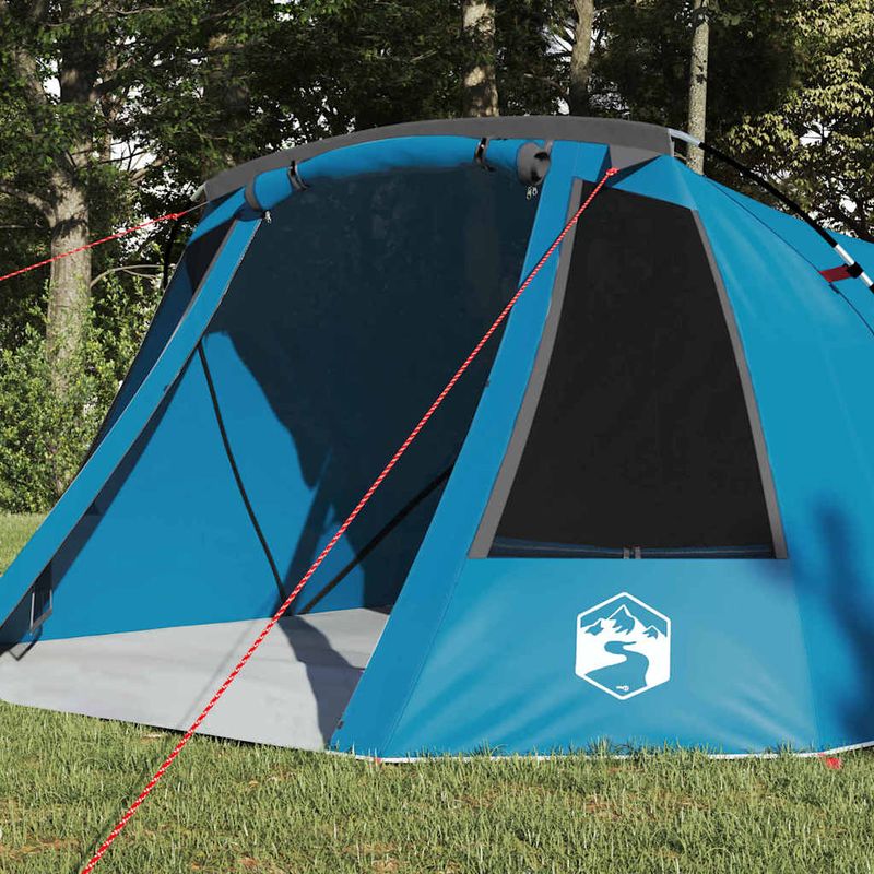 Sport si Outdoor - Camping - Corturi camping - Cort tunel cu acoperis Albastru si Gri 328 x 228 x 115 cm - Infinity.ro