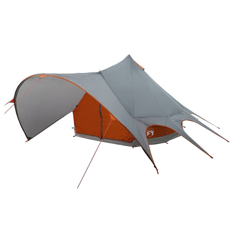 Sport si Outdoor - Camping - Corturi camping - Cort Teepee cu acoperis Gri si Portocalie 600 x 600 x 347 cm - Infinity.ro