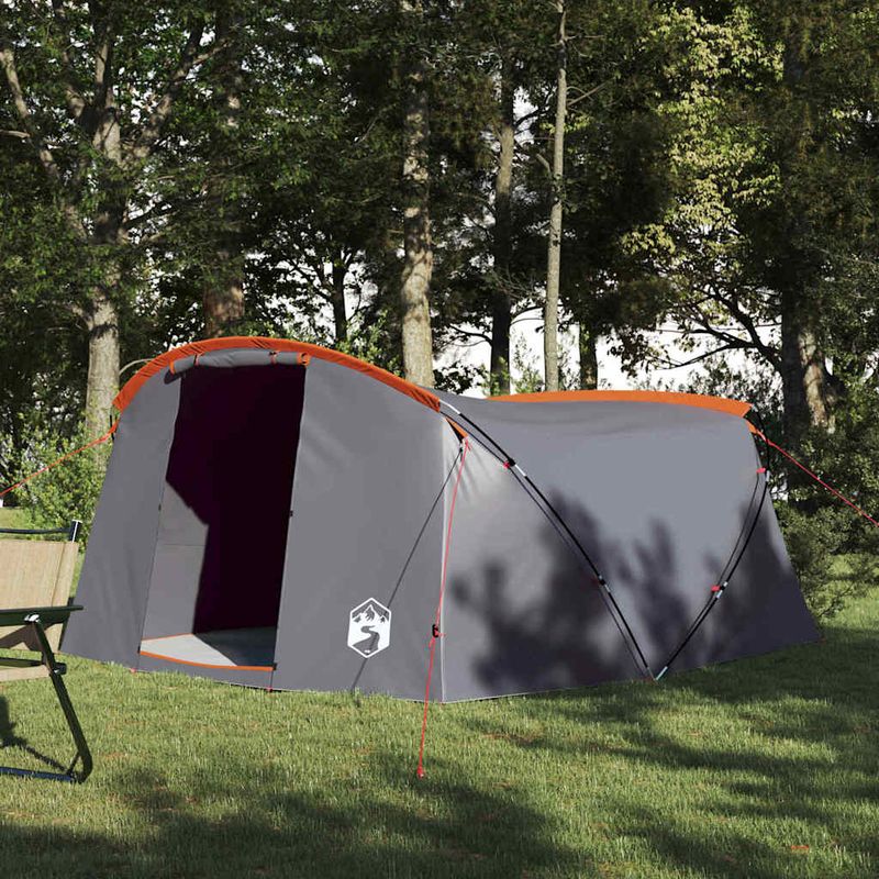 Sport si Outdoor - Camping - Corturi camping - Cort tunel cu acoperis Gri si Portocalie 318 x 275 x 140 cm - Infinity.ro