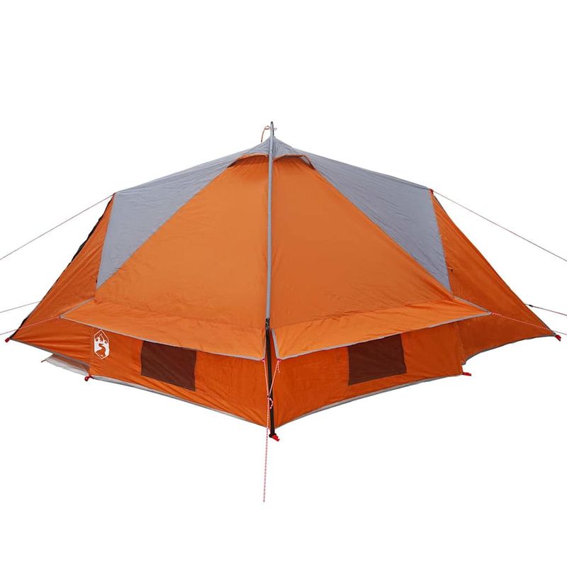 Sport si Outdoor - Camping - Corturi camping - Cort Teepee cu acoperis Gri si Portocalie 490 x 410 x 210 cm - Infinity.ro
