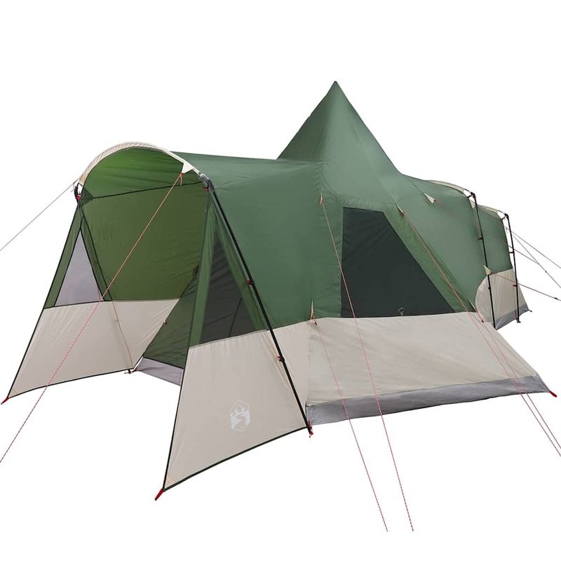 Sport si Outdoor - Camping - Corturi camping - Cort Teepee Verde 720 x 465 x 295 cm Poliester 185T cu strat PU - Infinity.ro