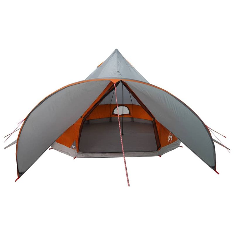 Sport si Outdoor - Camping - Corturi camping - Cort Teepee cu acoperis Gri si Portocalie 600 x 600 x 347 cm - Infinity.ro