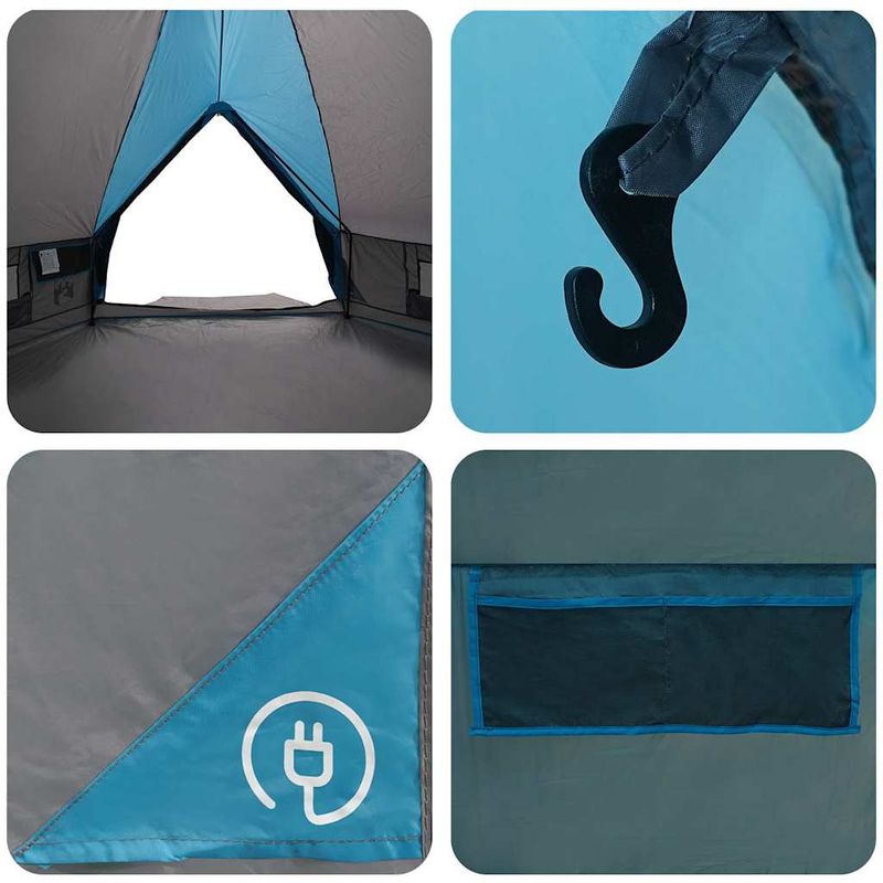 Sport si Outdoor - Camping - Corturi camping - Cort Teepee cu acoperis Albastru si Gri 490 x 410 x 210 cm - Infinity.ro