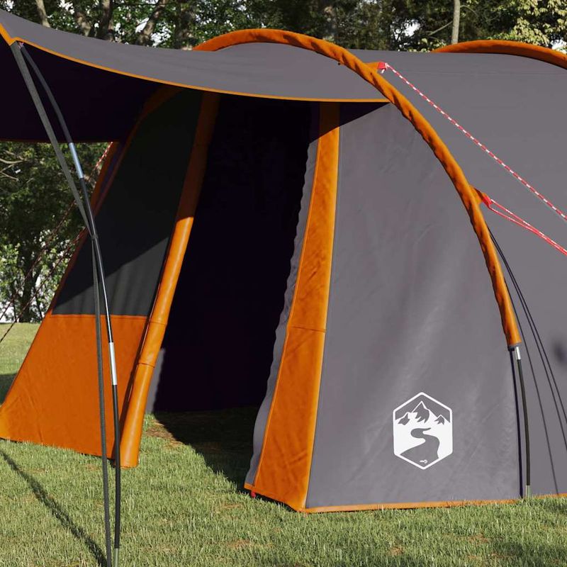 Sport si Outdoor - Camping - Corturi camping - Cort tunel cu acoperis Gri si Portocalie 740 x 370 x 220 cm - Infinity.ro