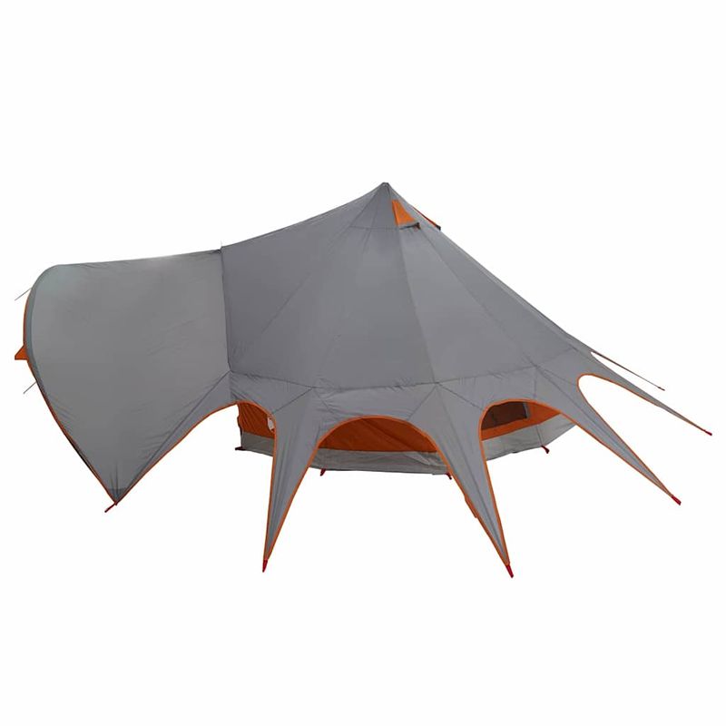 Sport si Outdoor - Camping - Corturi camping - Cort Teepee cu acoperis Gri si Portocalie 600 x 600 x 347 cm - Infinity.ro