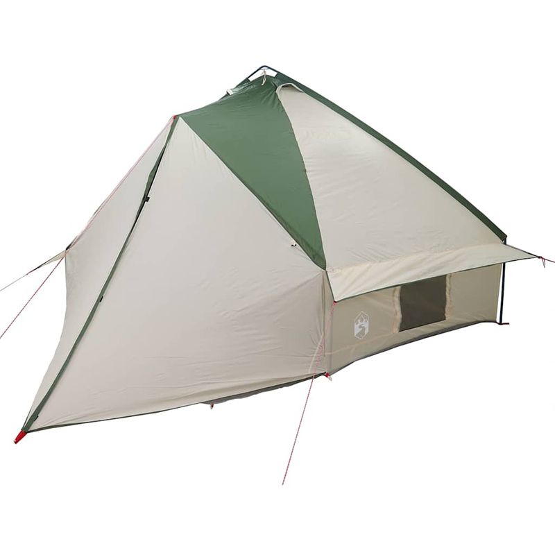 Sport si Outdoor - Camping - Corturi camping - Cort Teepee cu acoperis Verde si alb 490 x 410 x 210 cm - Infinity.ro