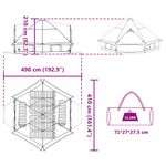 Sport si Outdoor - Camping - Corturi camping - Cort Teepee cu acoperis Albastru si Gri 490 x 410 x 210 cm - Infinity.ro