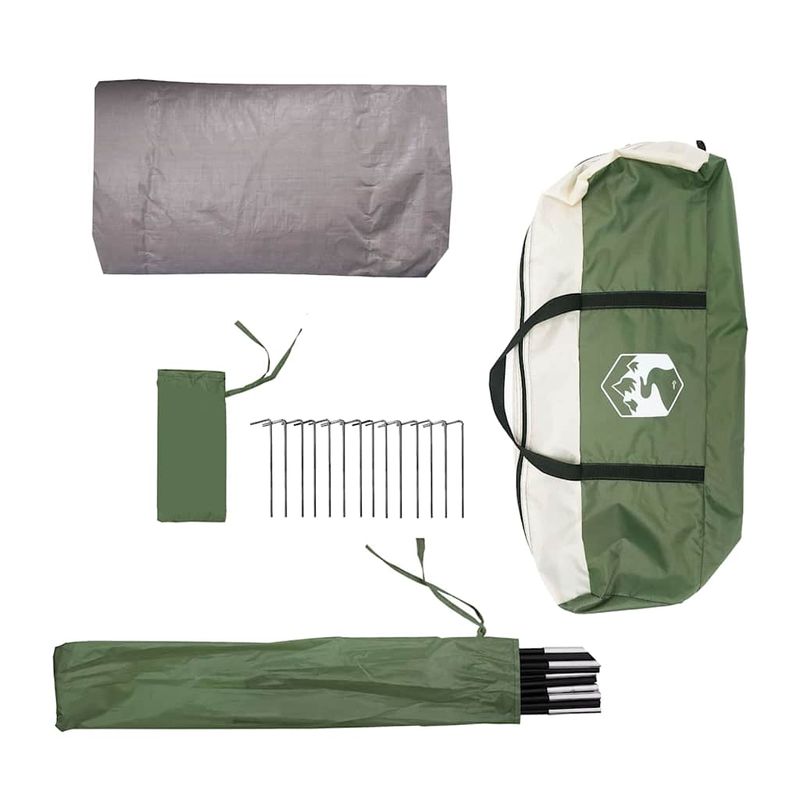 Sport si Outdoor - Camping - Corturi camping - Cort tunel cu acoperis Verde si alb 328 x 228 x 115 cm - Infinity.ro