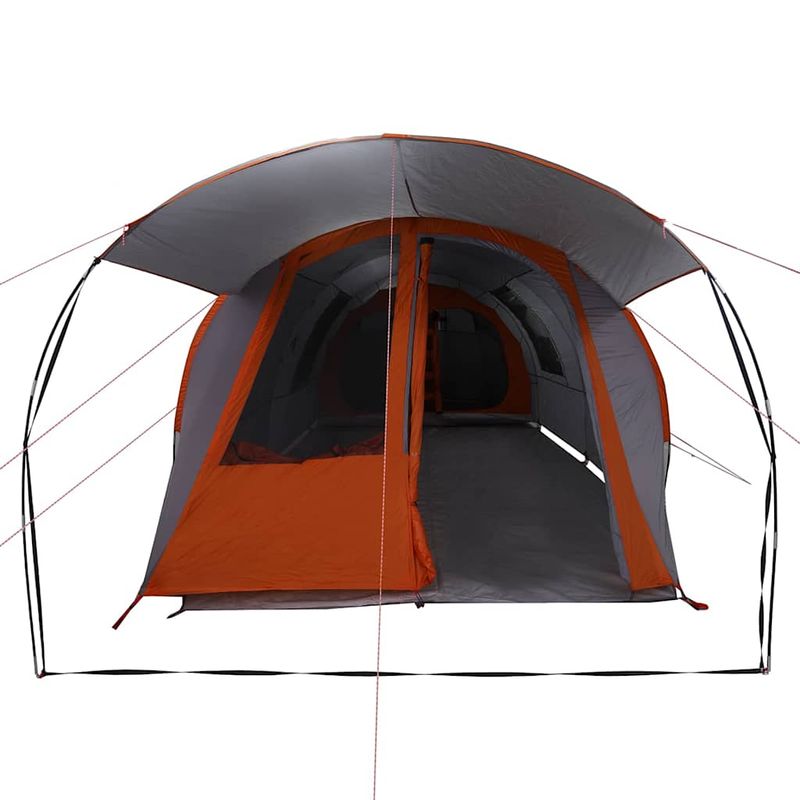 Sport si Outdoor - Camping - Corturi camping - Cort tunel cu acoperis Gri si Portocalie 740 x 370 x 220 cm - Infinity.ro