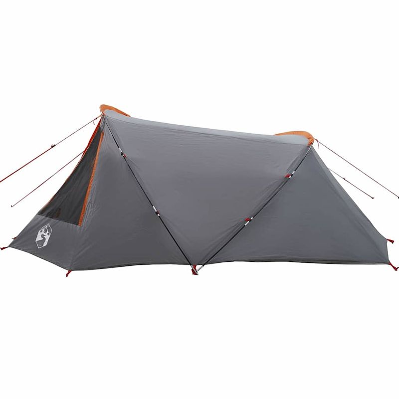 Sport si Outdoor - Camping - Corturi camping - Cort tunel cu acoperis Gri si Portocalie 328 x 228 x 115 cm - Infinity.ro
