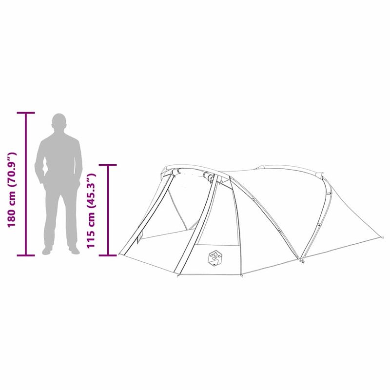 Sport si Outdoor - Camping - Corturi camping - Cort tunel cu acoperis Verde si alb 328 x 228 x 115 cm - Infinity.ro