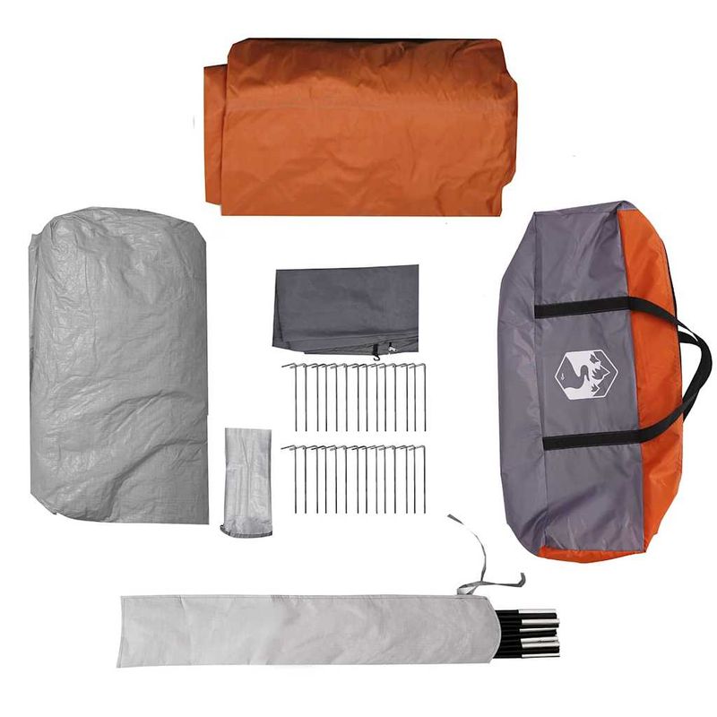 Sport si Outdoor - Camping - Corturi camping - Cort tunel cu acoperis Gri si Portocalie 778 x 356 x 210 cm - Infinity.ro