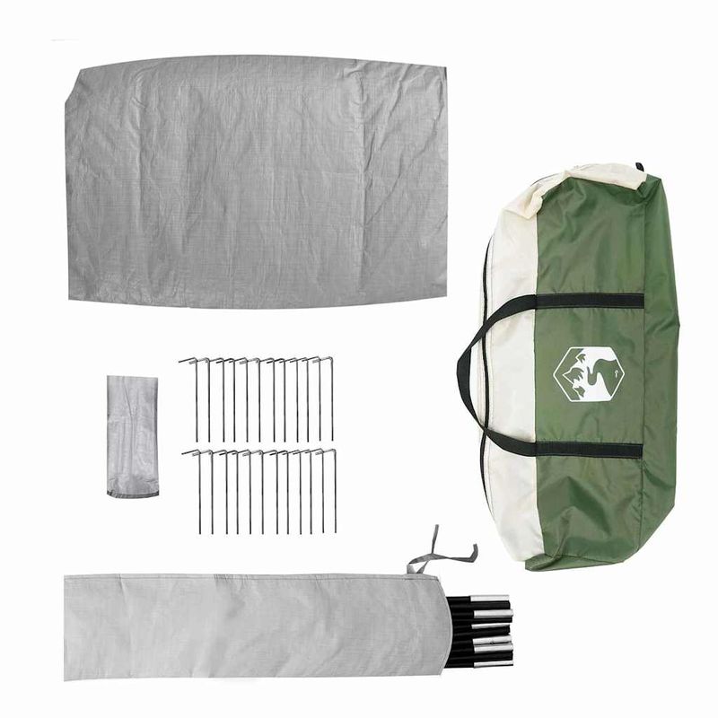Sport si Outdoor - Camping - Corturi camping - Cort tunel cu acoperis cu depozitare Verde 710 x 460 x 245 cm - Infinity.ro