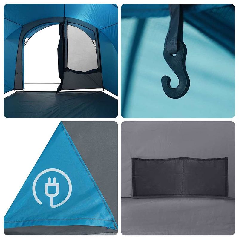 Sport si Outdoor - Camping - Corturi camping - Cort tunel cu acoperis Albastru si Gri 740 x 370 x 220 cm - Infinity.ro