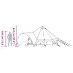 Sport si Outdoor - Camping - Corturi camping - Cort Teepee cu acoperis Albastru si Gri 600 x 600 x 347 cm - Infinity.ro