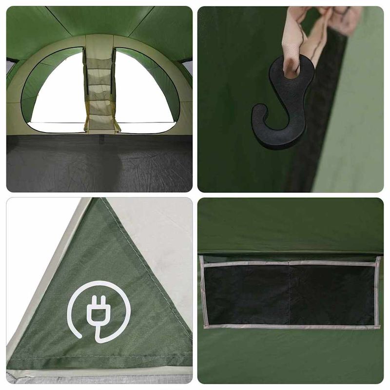 Sport si Outdoor - Camping - Corturi camping - Cort tunel cu acoperis cu depozitare Verde 710 x 460 x 245 cm - Infinity.ro