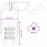 Sport si Outdoor - Camping - Corturi camping - Cort tunel cu acoperis Albastru si Gri 328 x 228 x 115 cm - Infinity.ro