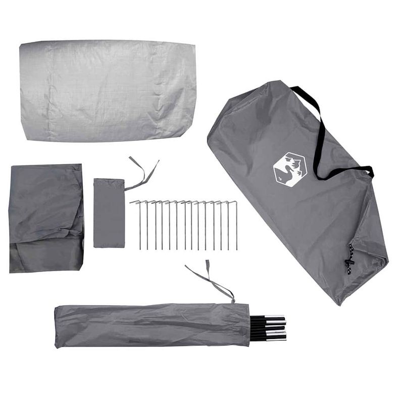 Sport si Outdoor - Camping - Corturi camping - Cort tunel cu acoperis Gri si Portocalie 318 x 275 x 140 cm - Infinity.ro