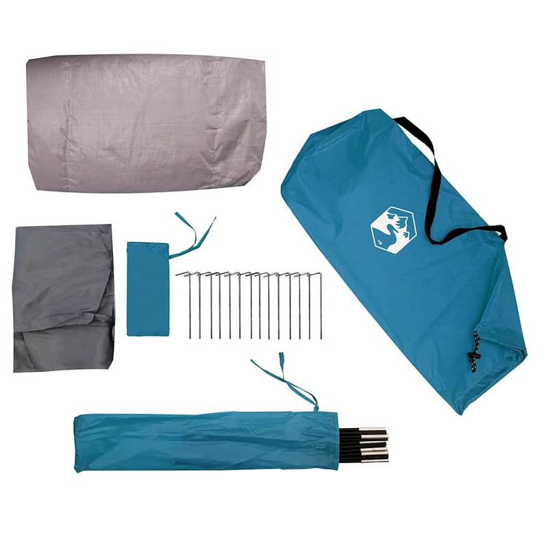 Sport si Outdoor - Camping - Corturi camping - Cort tunel cu acoperis Albastru si Gri 318 x 275 x 140 cm - Infinity.ro