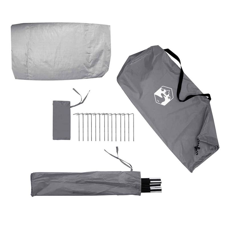 Sport si Outdoor - Camping - Corturi camping - Cort tunel cu acoperis Gri si Portocalie 328 x 228 x 115 cm - Infinity.ro