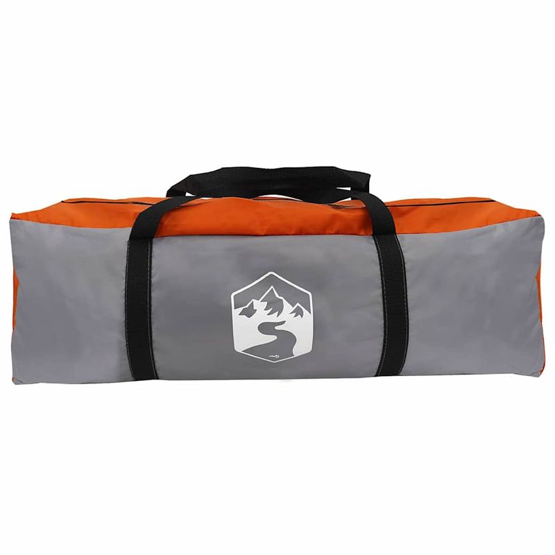 Sport si Outdoor - Camping - Corturi camping - Cort tunel cu acoperis Gri si Portocalie 740 x 370 x 220 cm - Infinity.ro