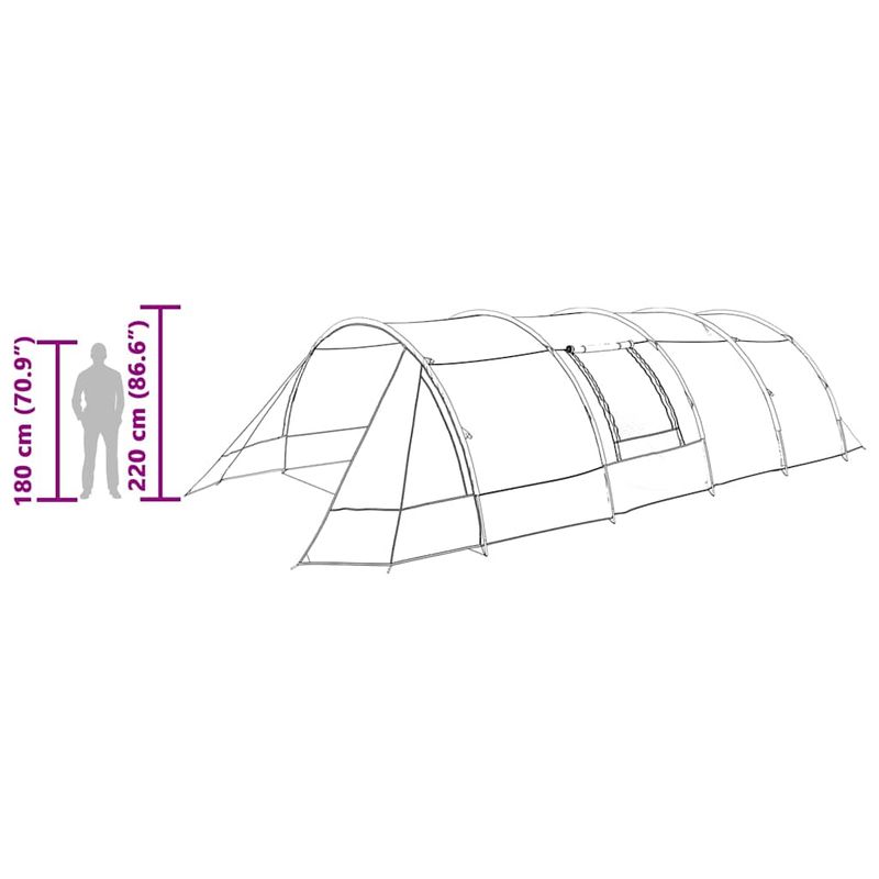 Sport si Outdoor - Camping - Corturi camping - Cort tunel cu acoperis Verde si alb 778 x 356 x 210 cm - Infinity.ro