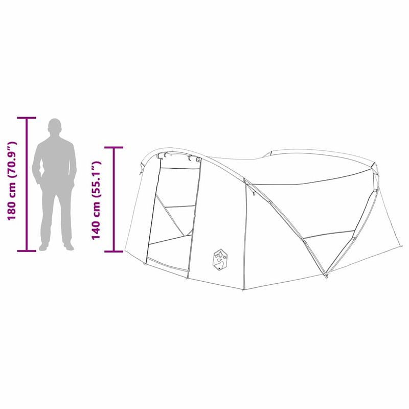 Sport si Outdoor - Camping - Corturi camping - Cort tunel cu acoperis Gri si Portocalie 318 x 275 x 140 cm - Infinity.ro