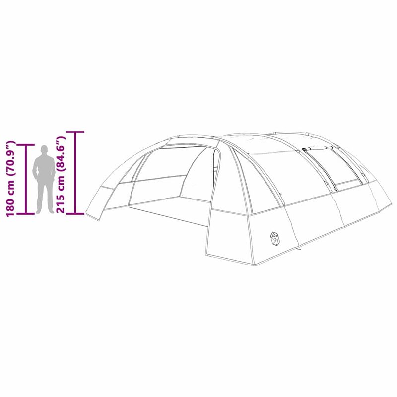 Sport si Outdoor - Camping - Corturi camping - Cort tunel cu acoperis Albastru si Gri 700 x 590 x 215 cm - Infinity.ro