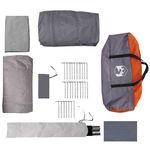 Sport si Outdoor - Camping - Corturi camping - Cort tunel cu acoperis Gri si Portocalie 740 x 370 x 220 cm - Infinity.ro