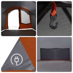 Sport si Outdoor - Camping - Corturi camping - Cort tunel cu acoperis Gri si Portocalie 740 x 370 x 220 cm - Infinity.ro