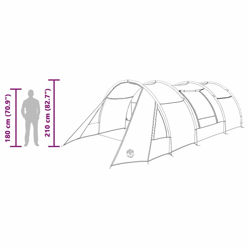Sport si Outdoor - Camping - Corturi camping - Cort tunel cu acoperis Verde si alb 778 x 356 x 210 cm - Infinity.ro