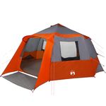 Sport si Outdoor - Camping - Corturi camping - Cort cabina cu acoperis Gri si Portocalie 500 x 500 x 294 cm - Infinity.ro