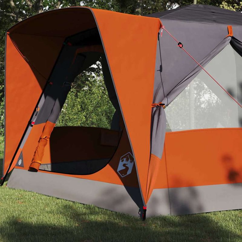 Sport si Outdoor - Camping - Corturi camping - Cort cabina cu acoperis Gri si Portocalie 400 x 350 x 212 cm - Infinity.ro
