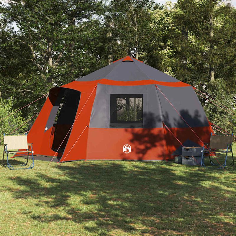 Sport si Outdoor - Camping - Corturi camping - Cort cabina cu acoperis Gri si Portocalie 500 x 500 x 294 cm - Infinity.ro