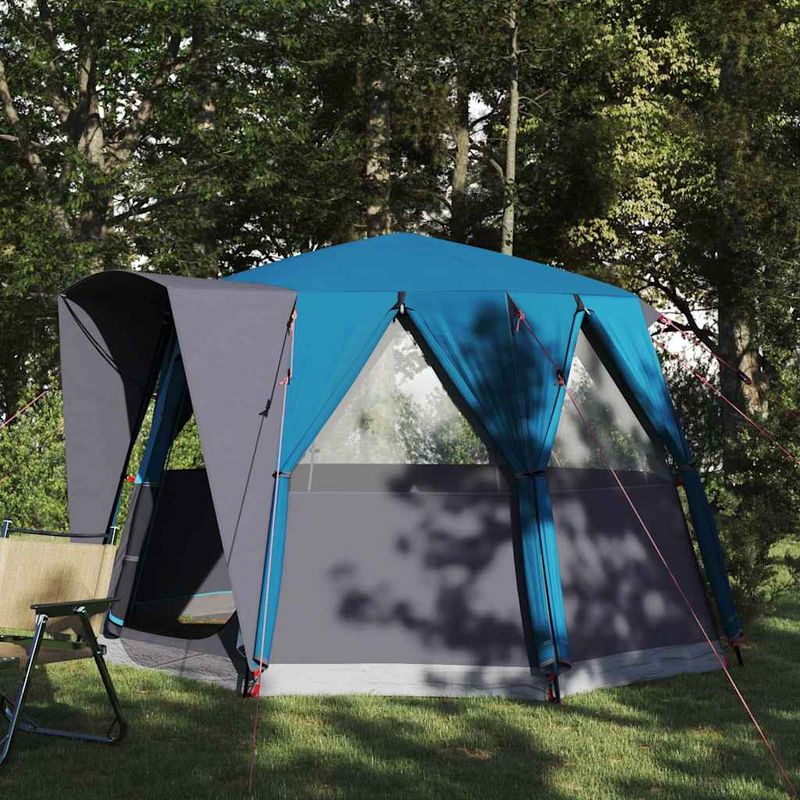Sport si Outdoor - Camping - Corturi camping - Cort cabina cu acoperis Albastru si Gri 320 x 320 x 203 cm - Infinity.ro