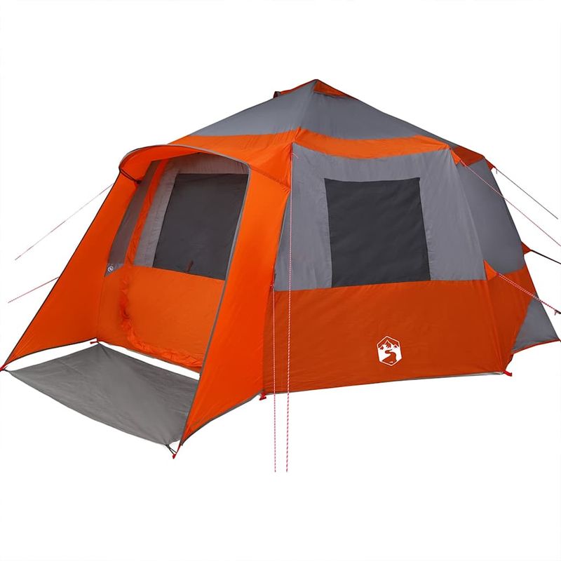 Sport si Outdoor - Camping - Corturi camping - Cort cabina cu acoperis Gri si Portocalie 500 x 500 x 294 cm - Infinity.ro
