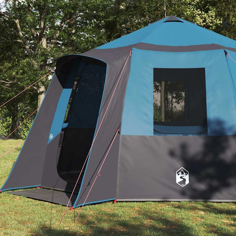 Sport si Outdoor - Camping - Corturi camping - Cort cabina cu acoperis Albastru si Gri 405 x 405 x 273 cm - Infinity.ro