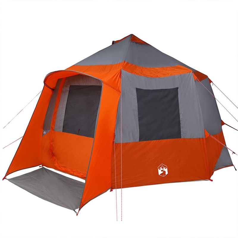 Sport si Outdoor - Camping - Corturi camping - Cort cabina cu acoperis Gri si Portocalie 405 x 405 x 273 cm - Infinity.ro