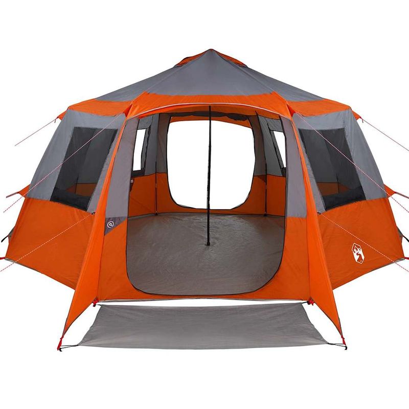 Sport si Outdoor - Camping - Corturi camping - Cort cabina cu acoperis Gri si Portocalie 500 x 500 x 294 cm - Infinity.ro