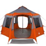Sport si Outdoor - Camping - Corturi camping - Cort cabina cu acoperis Gri si Portocalie 405 x 405 x 273 cm - Infinity.ro