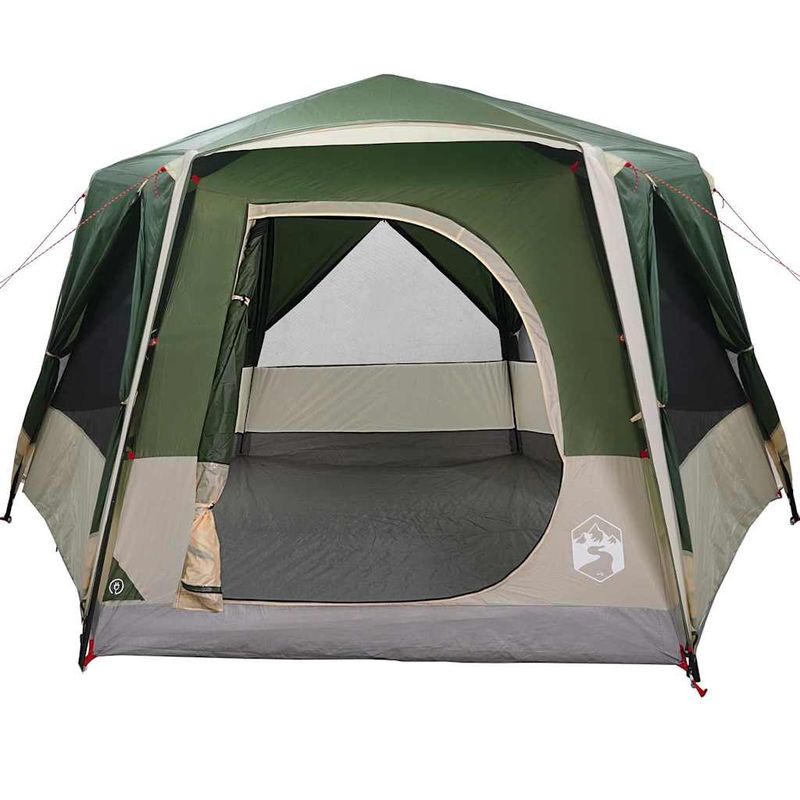 Sport si Outdoor - Camping - Corturi camping - Cort cabina cu acoperis Verde si alb 333 x 317 x 194 cm - Infinity.ro