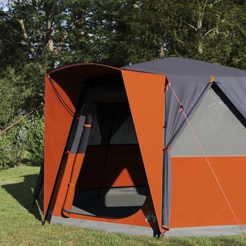 Sport si Outdoor - Camping - Corturi camping - Cort cabina cu acoperis Gri si Portocalie 425 x 396 x 222 cm - Infinity.ro