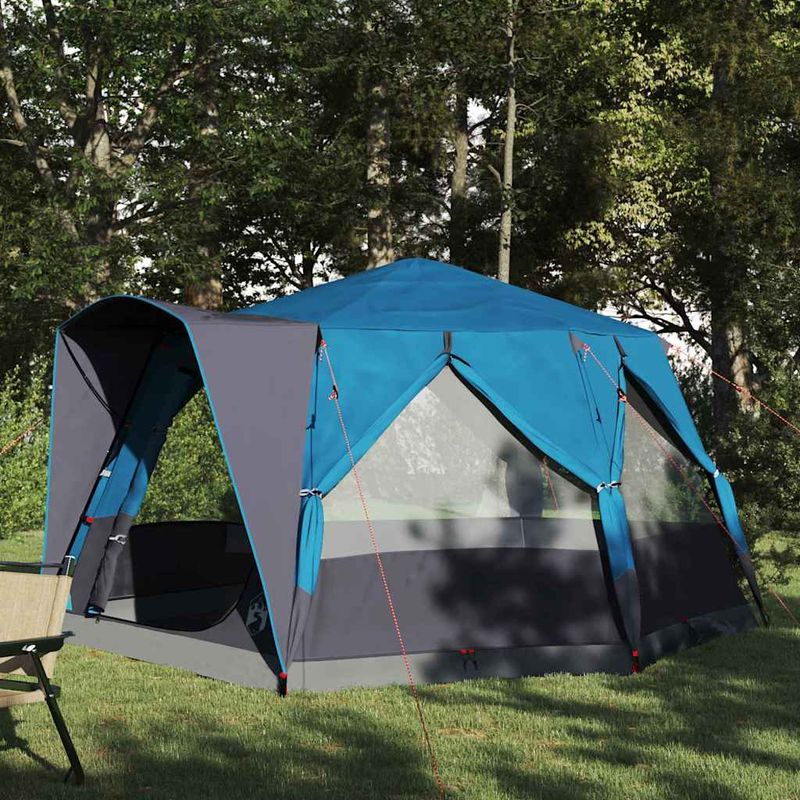 Sport si Outdoor - Camping - Corturi camping - Cort cabina cu acoperis Albastru si Gri 333 x 317 x 194 cm - Infinity.ro