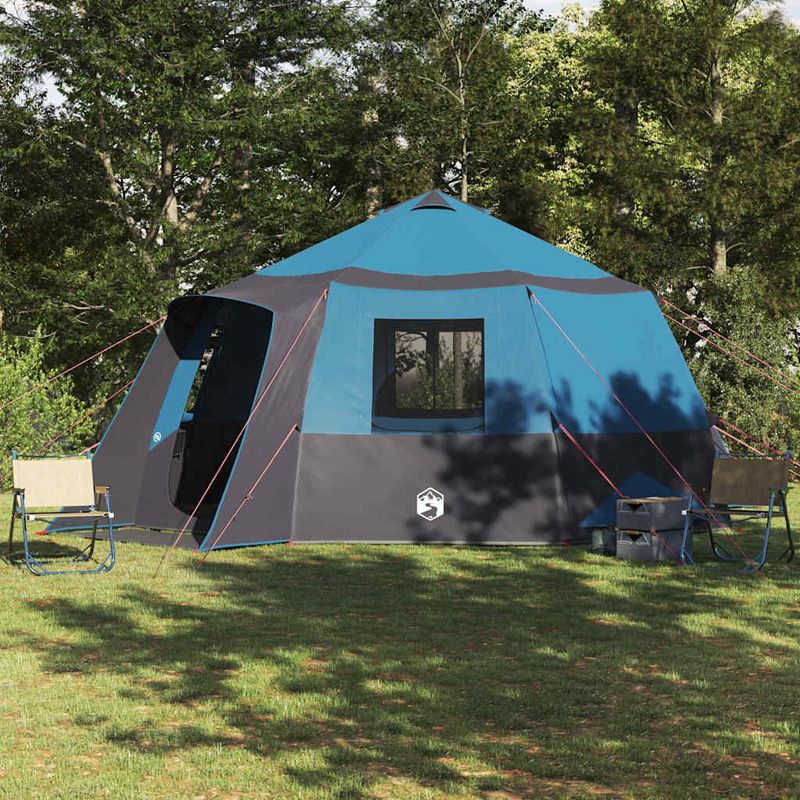 Sport si Outdoor - Camping - Corturi camping - Cort cabina cu acoperis Albastru si Gri 500 x 500 x 294 cm - Infinity.ro