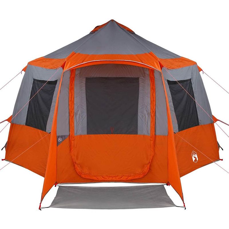 Sport si Outdoor - Camping - Corturi camping - Cort cabina cu acoperis Gri si Portocalie 405 x 405 x 273 cm - Infinity.ro