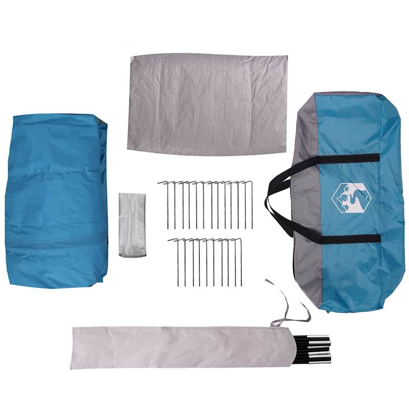 Sport si Outdoor - Camping - Corturi camping - Cort cabina cu acoperis Albastru si Gri 320 x 320 x 203 cm - Infinity.ro