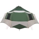 Sport si Outdoor - Camping - Corturi camping - Cort cabina cu acoperis Verde si alb 405 x 405 x 273 cm - Infinity.ro